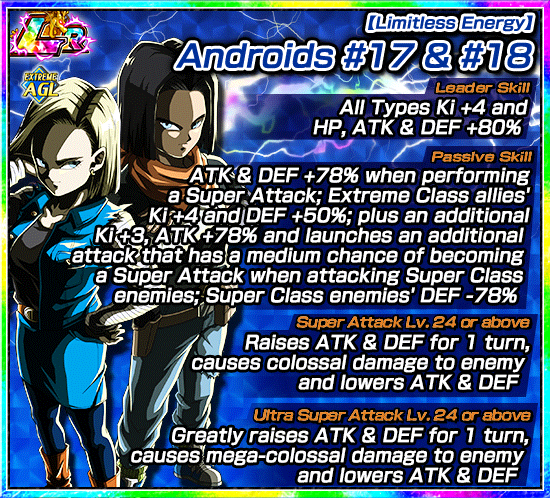 LR Androids 17 18 Can Be Extreme Z Awakened Dokkan Info